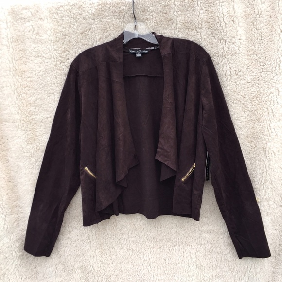 French Laundry faux suede drape jacket blazer - Picture 2 of 4