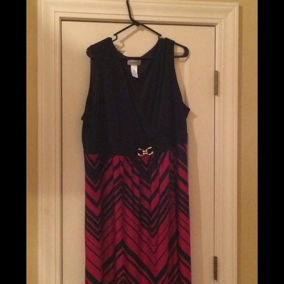 Plus size Maxi Dress Red/Navy size 2X