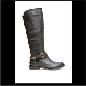 Steve Madden Women's Harverd Black Leather Boots