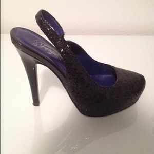 Sequined Black Stilettos