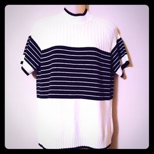 IZOD Navy Striped White Sweater
