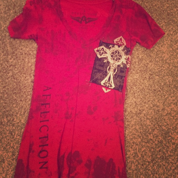 Affliction red tee