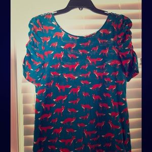 Anthropologie Fox Print Top