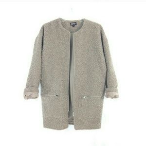 Topshop Taupe Cocoon Texture Coat Jacket