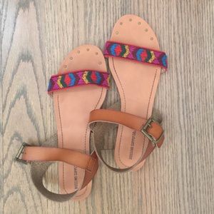 Embroidered leather sandals!