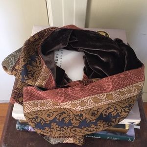Double sided Silk and velvet Scarf