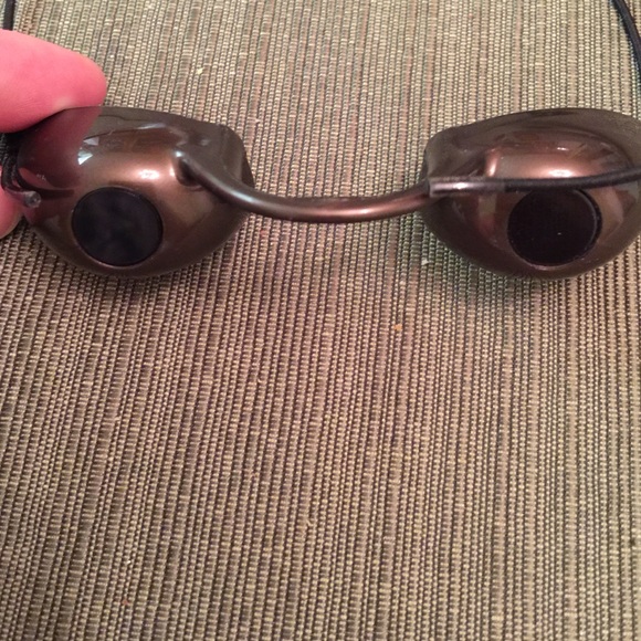 Brown tanning goggles