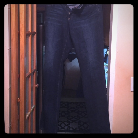 A.G dark denim curvy boot cut.