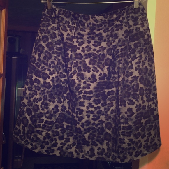 Grey/black animal print A Line skirt