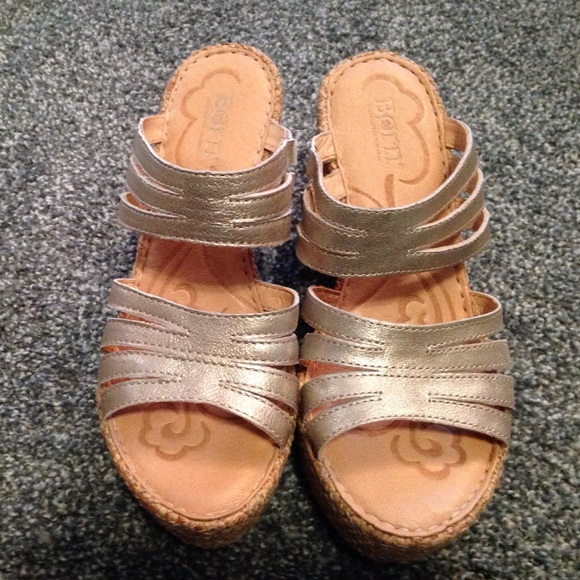 New Born silver leather sandals