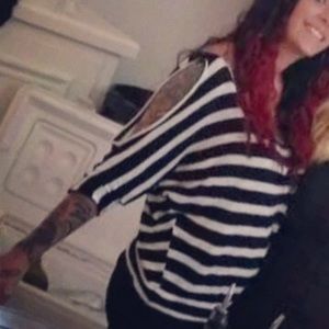 Black and white striped top