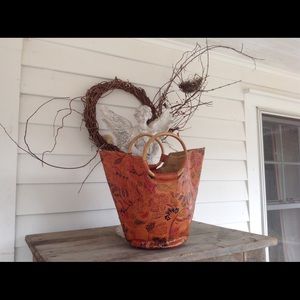 Vintage leather Floral bag