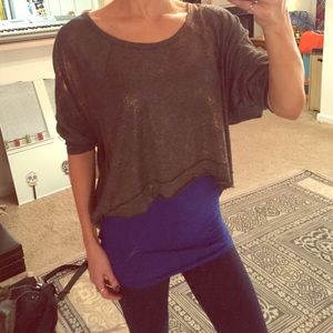 Shimmery sparkle long sleeved crop top