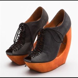 Jeffrey Campbell rock away cut out wedge heels