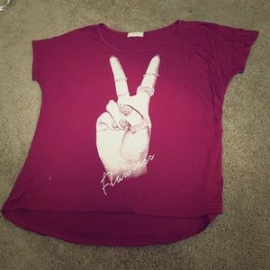 Maroon Print Top