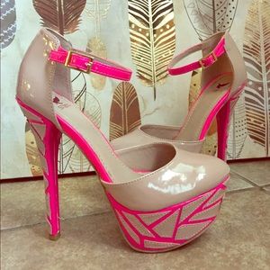 Pink & Tan Stilettos