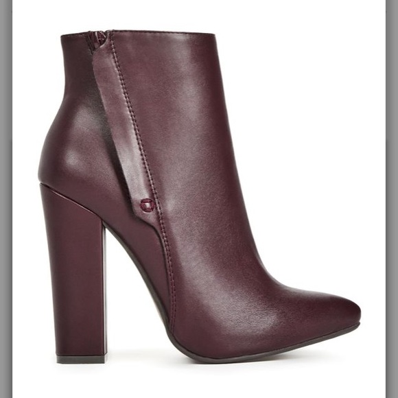 JustFab Burgundy Jannen Bootie
