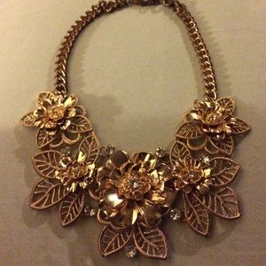 Gold floral statement necklace