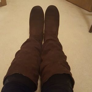 Knee high brown boots