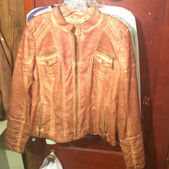 Brown leather jacket