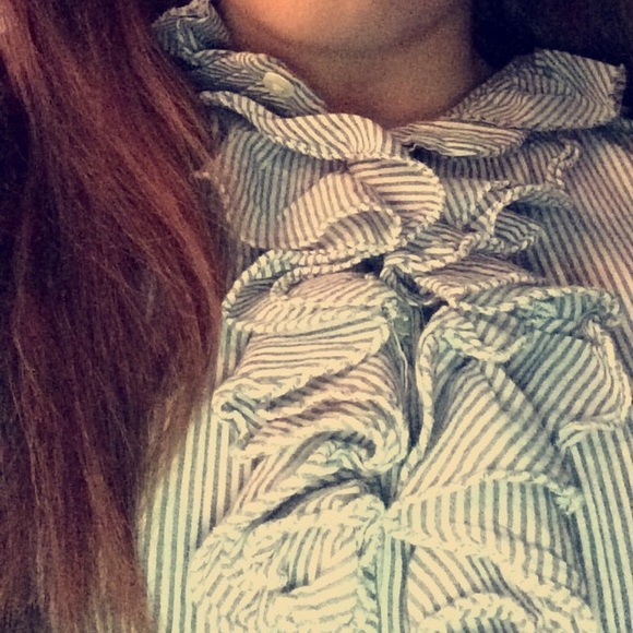 ruffle button down - Picture 3 of 3