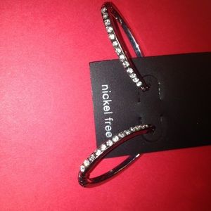 Oval silver earrings