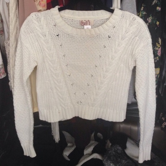 cropped white sweater