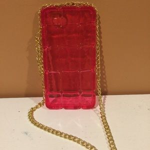 Pink Icecube iPhone 6 plus case with chain
