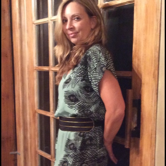 Anthropologie teal peacock dress - Picture 3 of 4