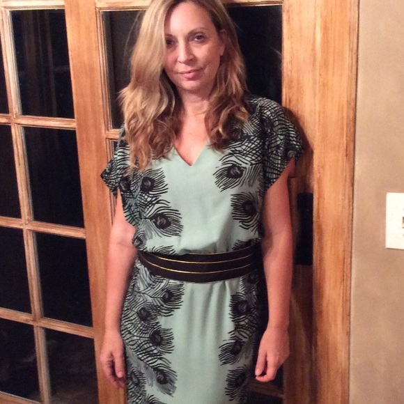 Anthropologie teal peacock dress - Picture 4 of 4