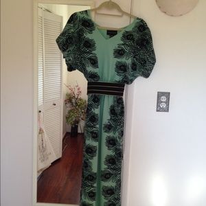 Anthropologie teal peacock dress