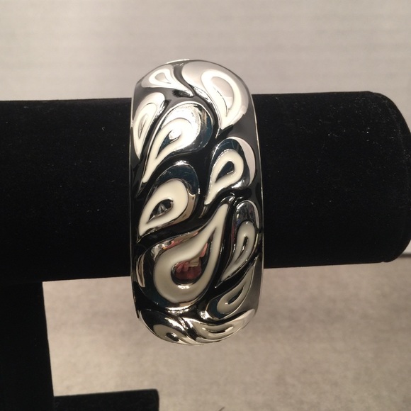 Black, Silver, and White Bangle