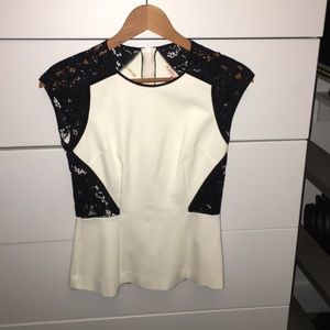 Rebecca Taylor lace sleeve top
