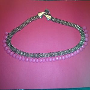 Necklace with pink drops