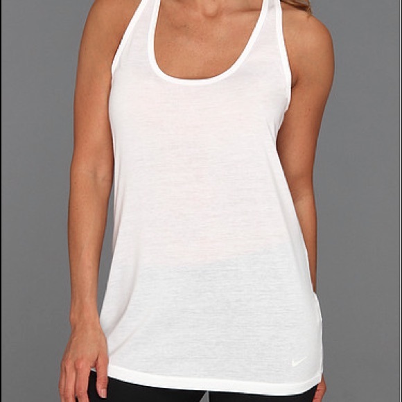 Nike Dri-Fit Racerback Tank Top- White