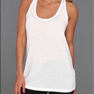 Nike Dri-Fit Racerback Tank Top- White