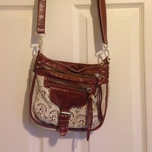 Faux leather cross body purse