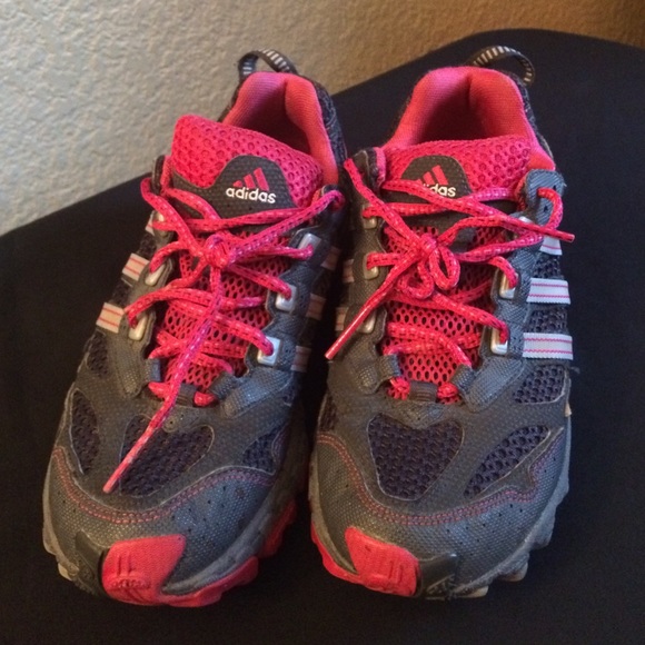 Adidas Kanadia TR Dark Grey and Hot Pink Shoes