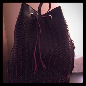 A black woven backpack. Fairly new!!!