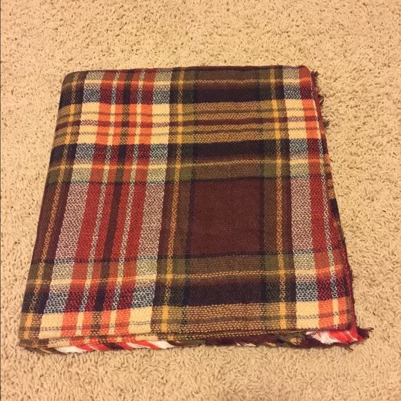 Brown Orange Blanket Scarf - Picture 4 of 4