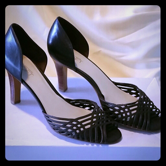 Ann Taylor Brown Fishnet Pumps