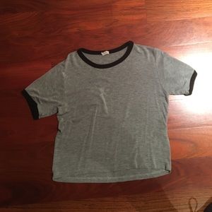 Grey and black ringer tee brandy Melville