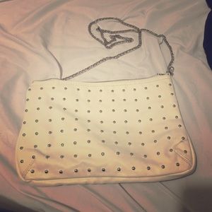 White H&M sling purse with chain strap
