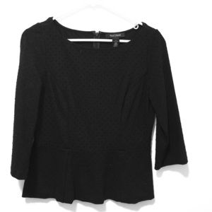 White House black market polka dot peplum top