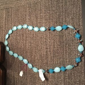 Blue quarts bead neckless