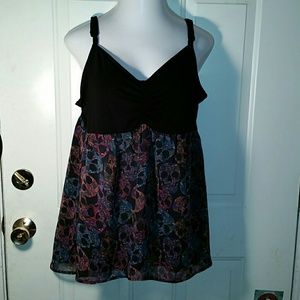 Torrid Skull Empire Waist Tank Top Size 3