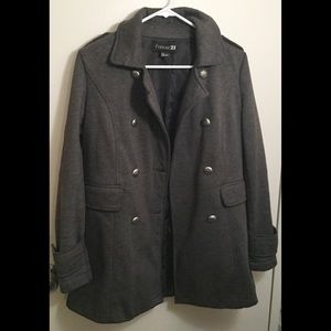Forever 21 Gray Winter Pea Coat