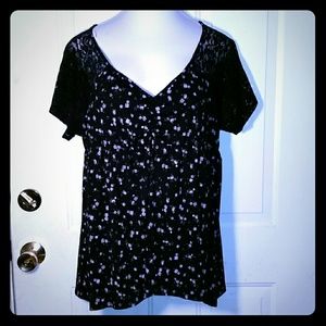 Torrid Floral Empire Waist Knit Top Size 2