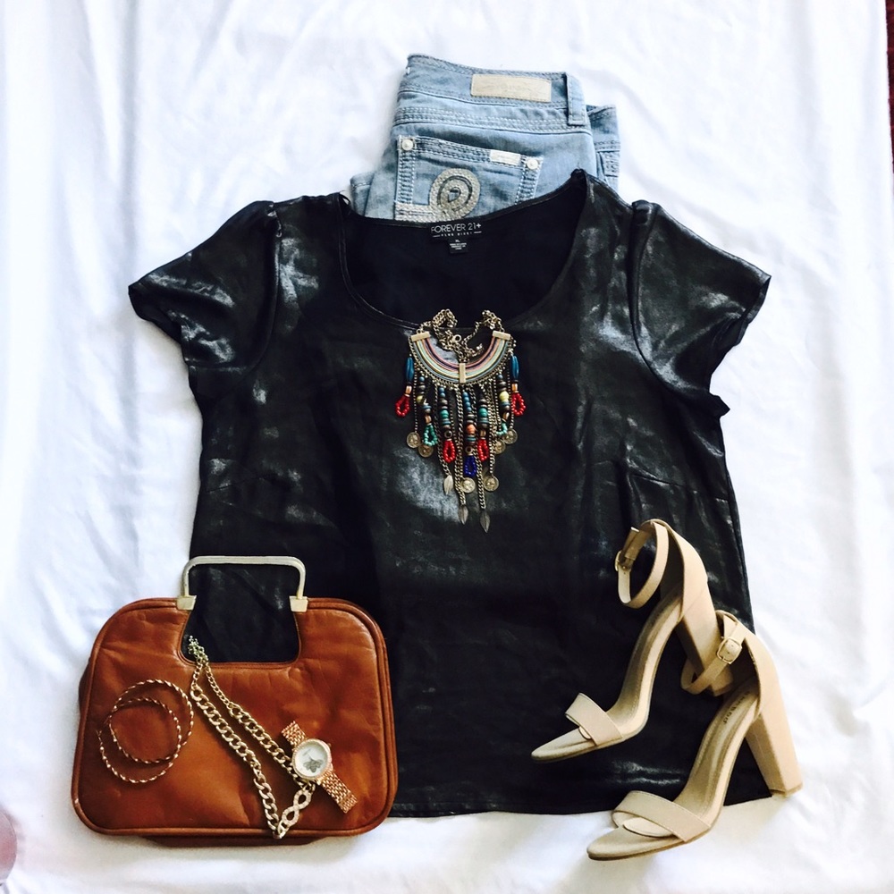 Silver Metallic Top