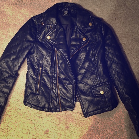 Wet seal fake leather jacket